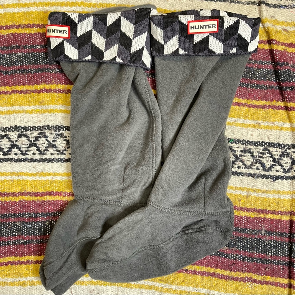 Hunter fleece lined socks herringbone print Boot Insert Size Large